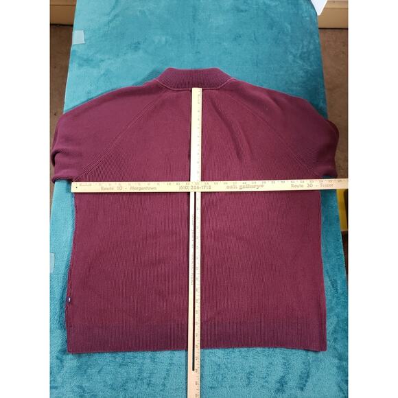 Tommy Bahama Sweater Sz 2XL XXL Mens Red 1/4 Zip Long Sleeve Logo Knit Cotton - Picture 7 of 8